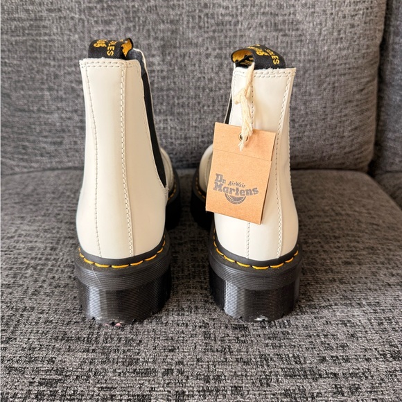 Dr. Martens White Ankle Boots with Black Accents - Picture 2 of 3